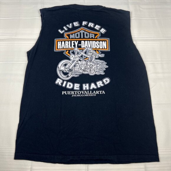 Vintage Harley Davidson Mexico Tank Top T ShirtLive Free Ride Hard Mens Size L - Picture 1 of 8